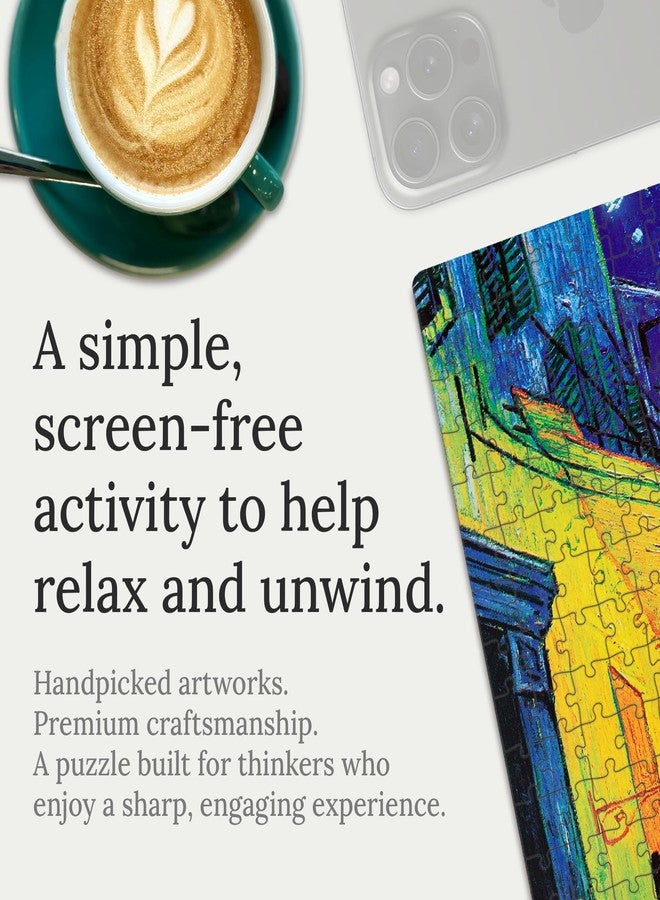 91Knots | Café Terrace at Night Wooden Jigsaw Puzzle 140 Pieces | Classical Art Puzzle for Adults & Teens | Mindfulness & Brain Training | Thoughtful Gift - Image 2